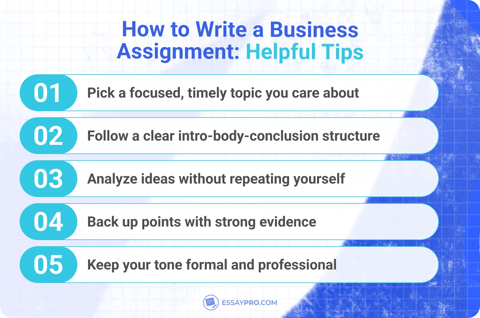 how to write a business assignment